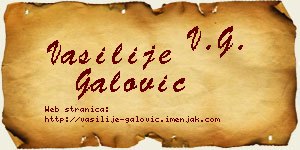 Vasilije Galović vizit kartica